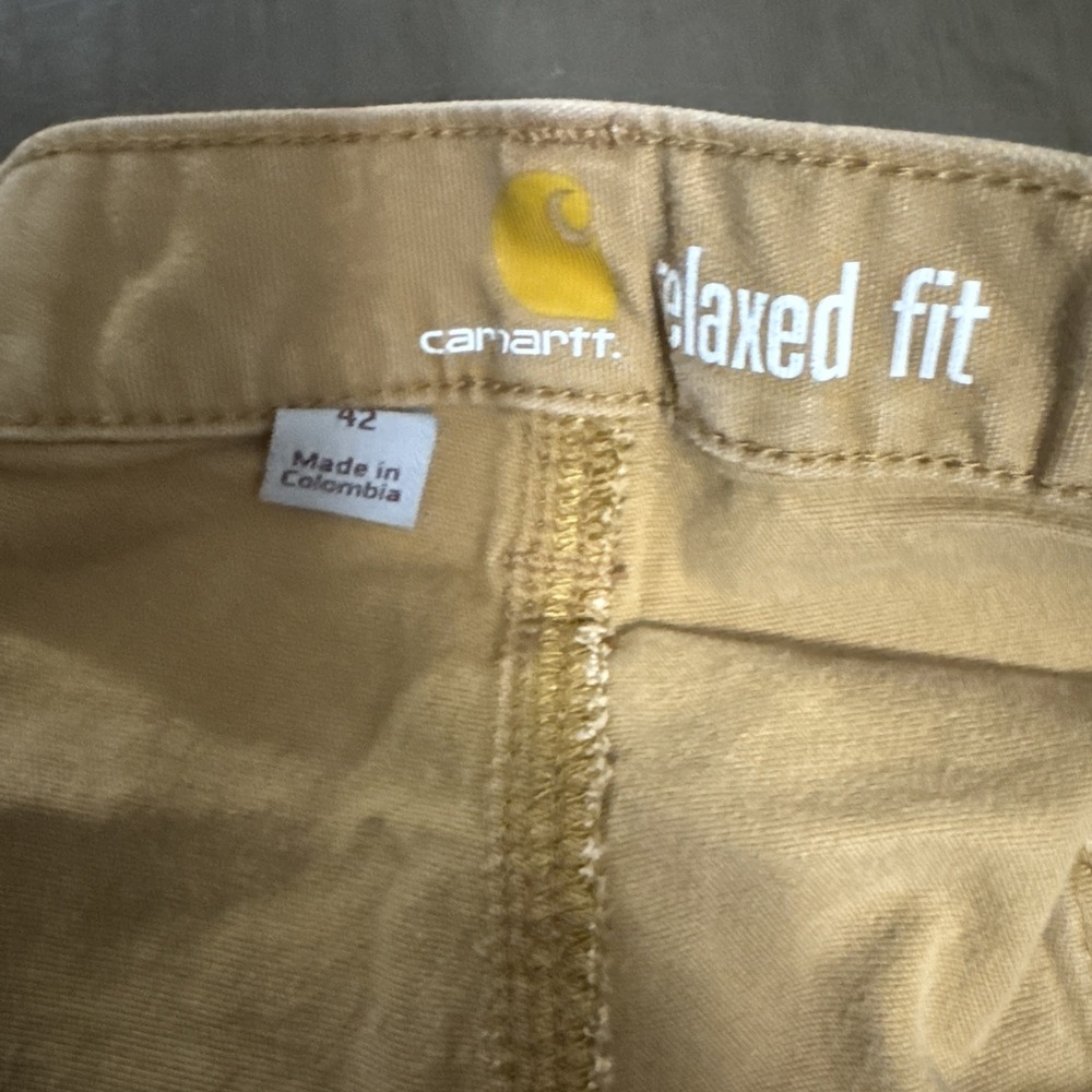 Carhartt Shorts Mens 42 Fits 40 Faded Khaki Carpenter Distressed Grunge 102514 - Picture 5 of 16
